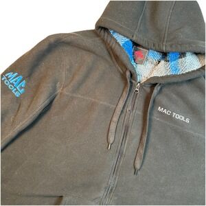Mac Tools Hoodie XXL Black Mens Plaid Sherpa Lined Hooded Jacket Sweatshirt